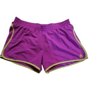 Adidas Women's Size Medium Climalite Athletic Running Shorts Purple/Green